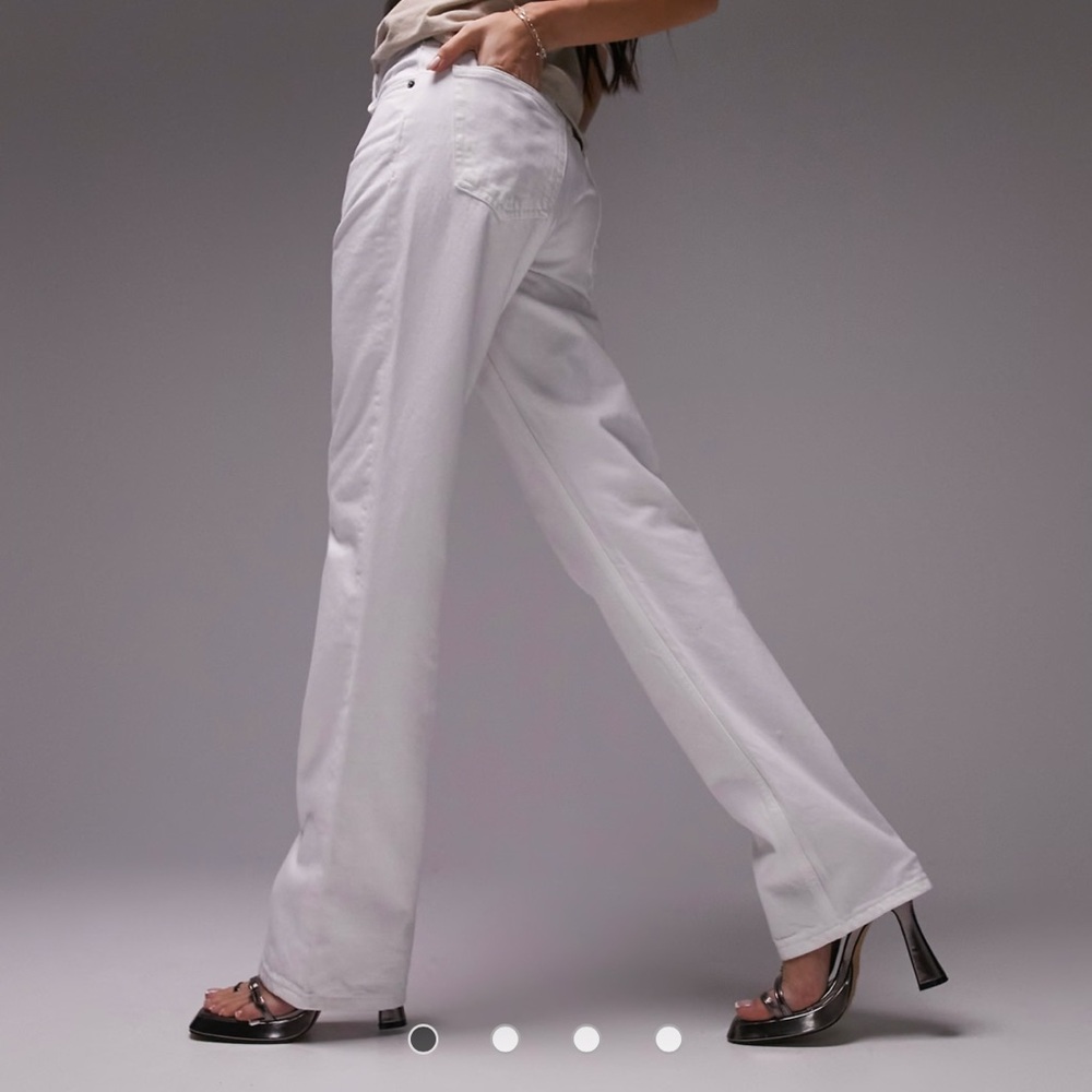 Topshop Dad Jean in White Denim